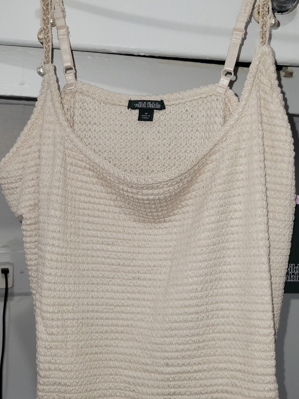 Wild Fable Cream Textured Knit Cami 1X